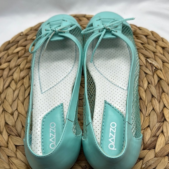 PAZZO Ashley Aqua Green Mesh Lace-Up Women's Ballet Flats NWOT - Picture 8 of 9